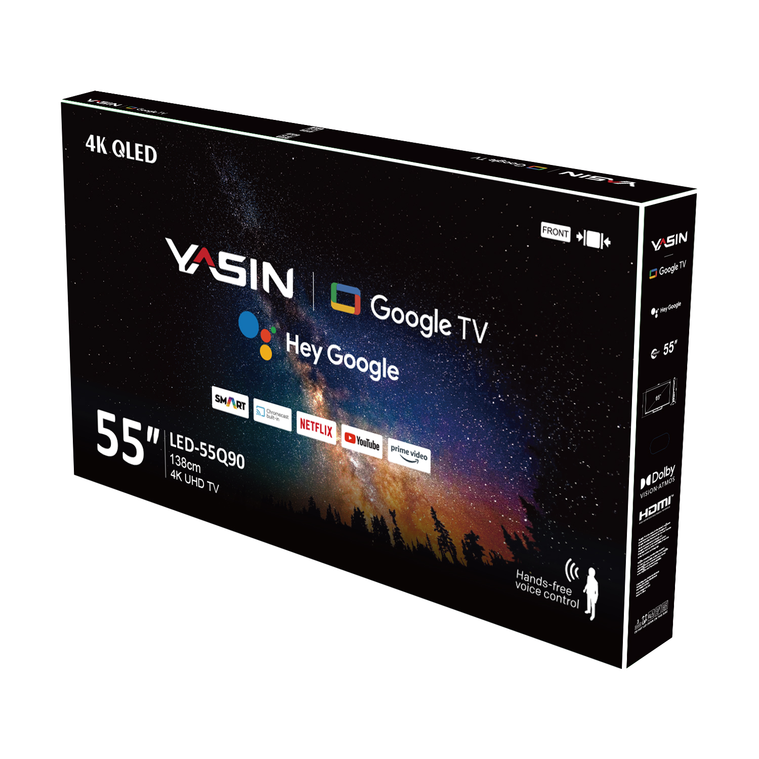 YASIN Телевизор 55Q90  Google TV 4K UHD QLED — изображение 8