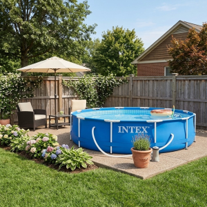 Каркасный бассейн INTEX metal frame pool set 305*76 см с фильтром