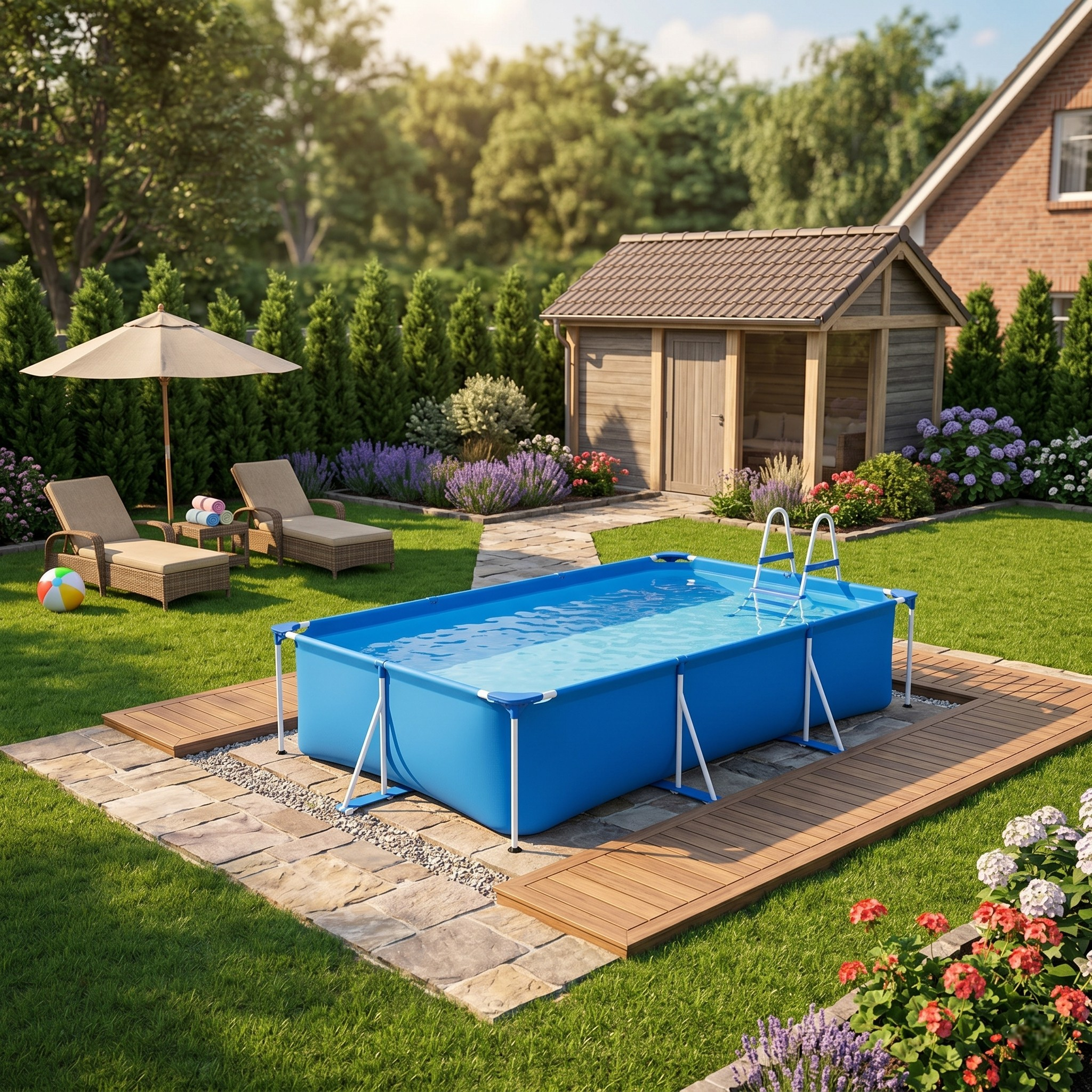 Каркасный бассейн Frame Pool 221*150*43 см