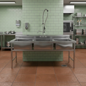 Ванна моечная трехсекционная 0.7 см широкая