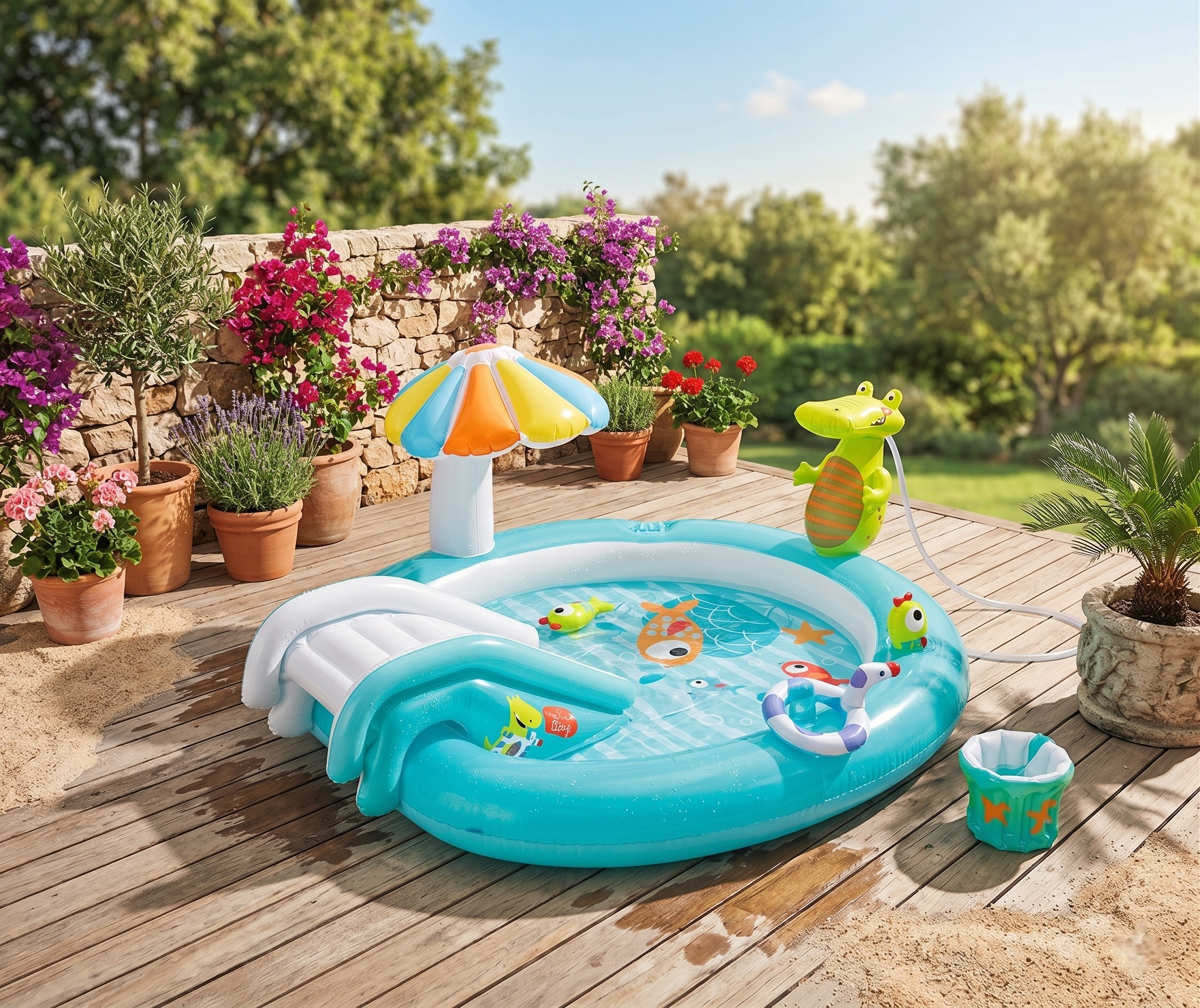Надувной игровой центр Intex Crocoworld 201*170*84