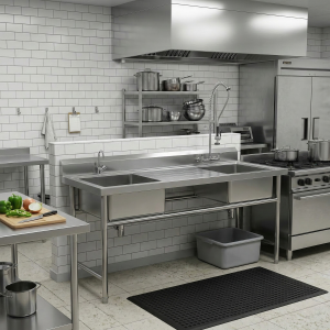 Ванна моечная двухсекционная с рабочей поверхностью