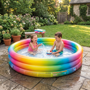 Детский надувной бассейн Intex Rainbow Ombre 140*30