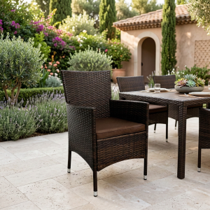 Ротанговый Стул Berg коричневый (с подушкой)