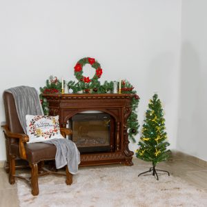 Новогодняя ель со светодиодными шишками и бантами Cloudsong 120 см