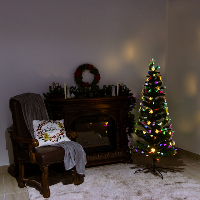 Ёлка с оптоволоконными кисточками и светодиодными лампочками Timesplitter 150 см +2 декоративных оленя 40/50 см на выбор — изображение 6