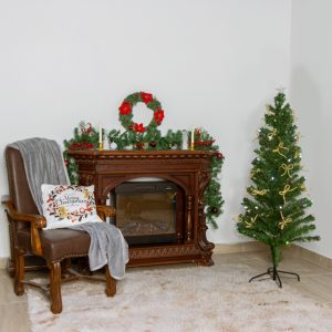 Новогодняя ель со светодиодными шишками и бантами Cloudsong 150 см