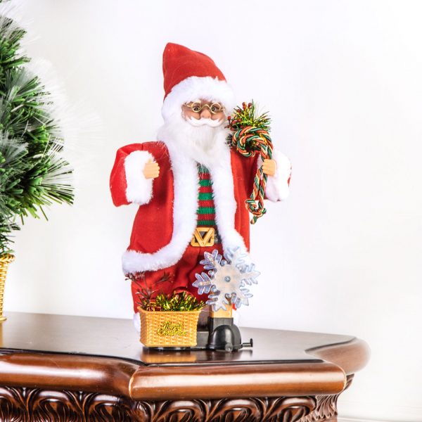 Декоративный Санта Клаус музыкальный Merry fellow 30 см