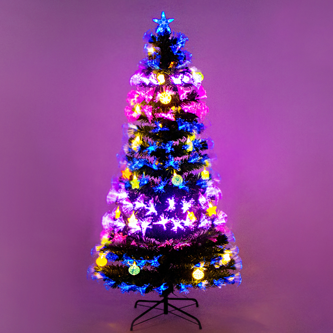 Светодиодная ель с оптоволокном Bergen 120 см +2 декоративных оленя 40/50 см на выбор — изображение 11