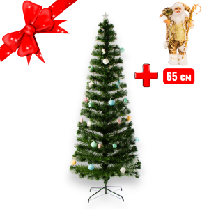 Светодиодная ель с оптоволокном Bergen 180 см +Подарок Санта 65 см