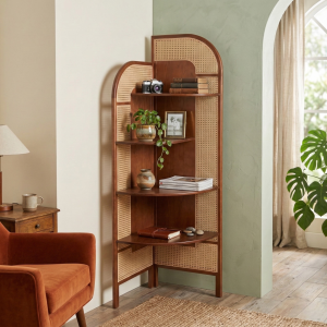 Угловой стеллаж из натурального ротанга Margin