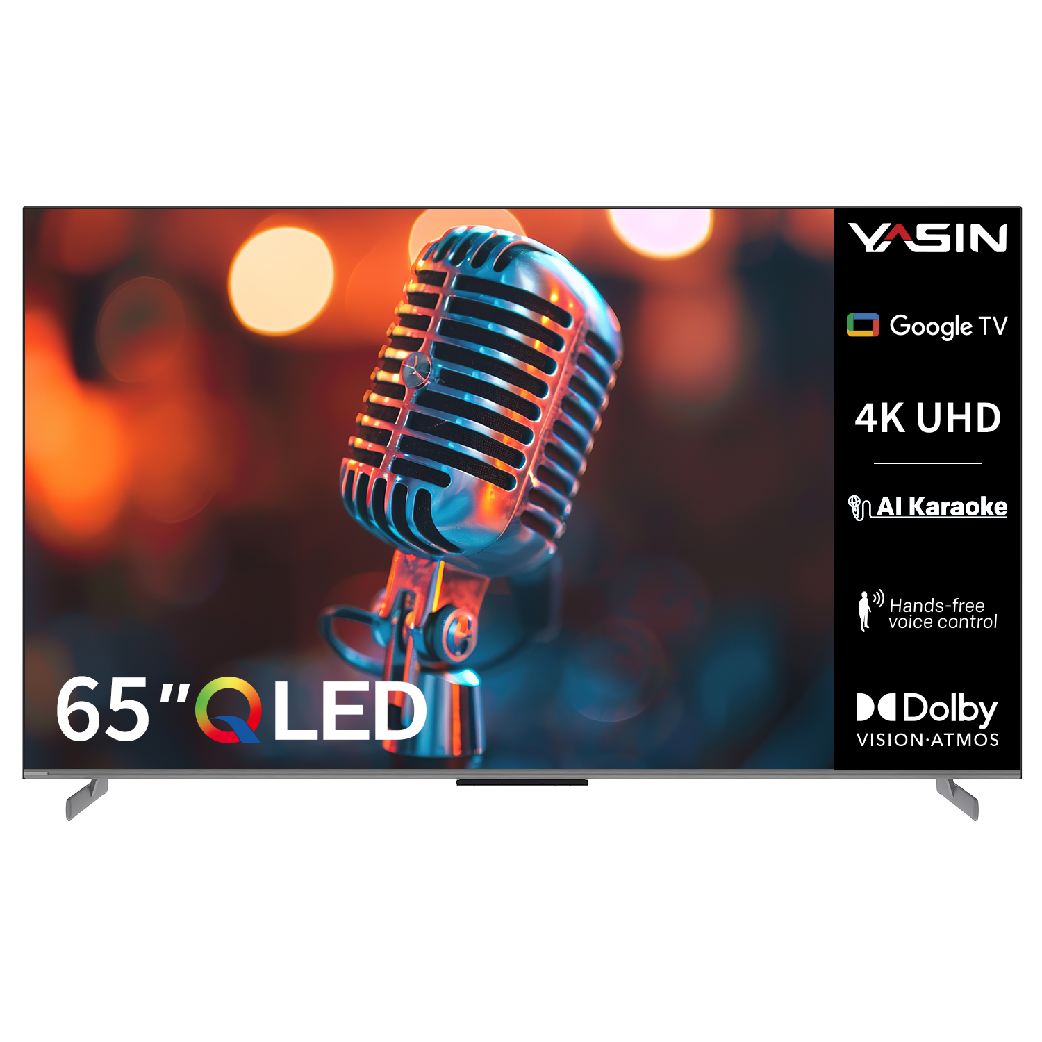 YASIN Телевизор 65Q10 PRO Google TV 4K QLED Karaoke TV — изображение 2