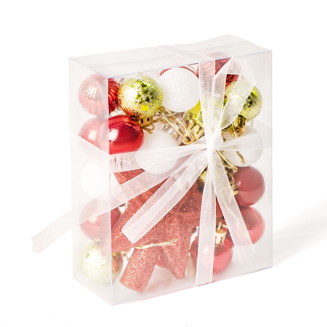 Набор елочных шаров Glimmer 3см/29шт+звезда — изображение 3