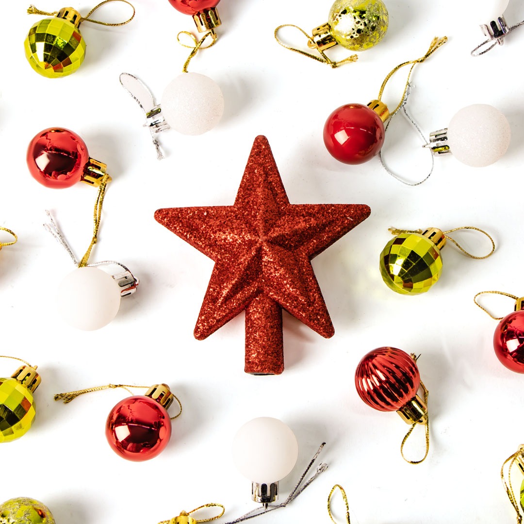 Набор елочных шаров Glimmer 3см/29шт+звезда
