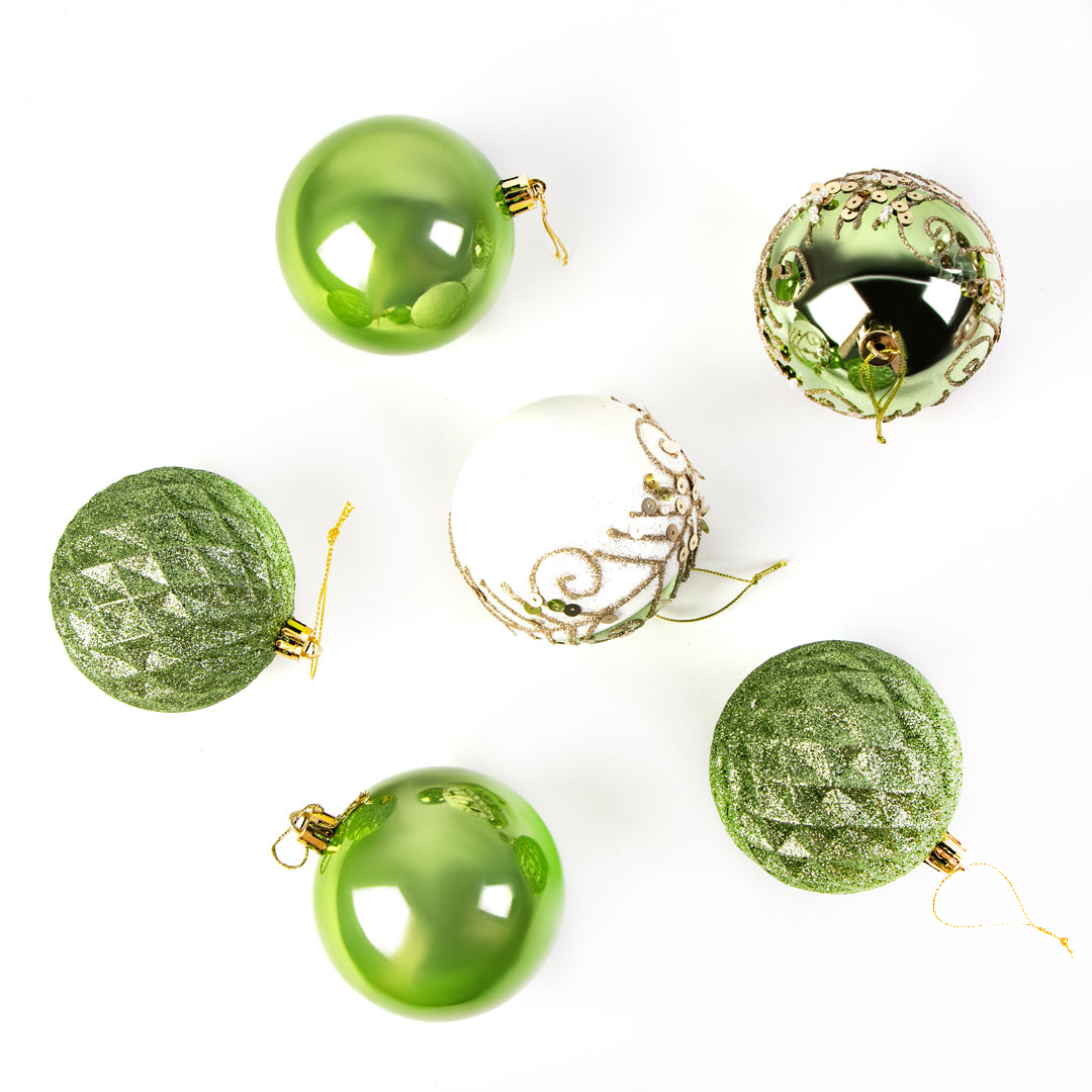 Набор елочных шаров Grinch 8см/6шт