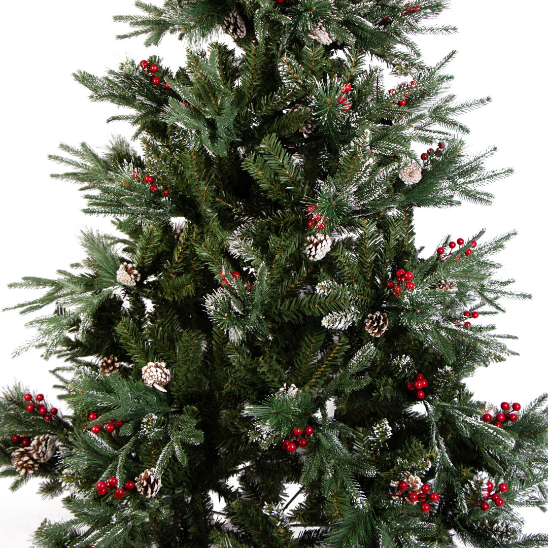 Новогодняя ель покрытая снегом и шишками Woodland Whisp 225 см — изображение 3