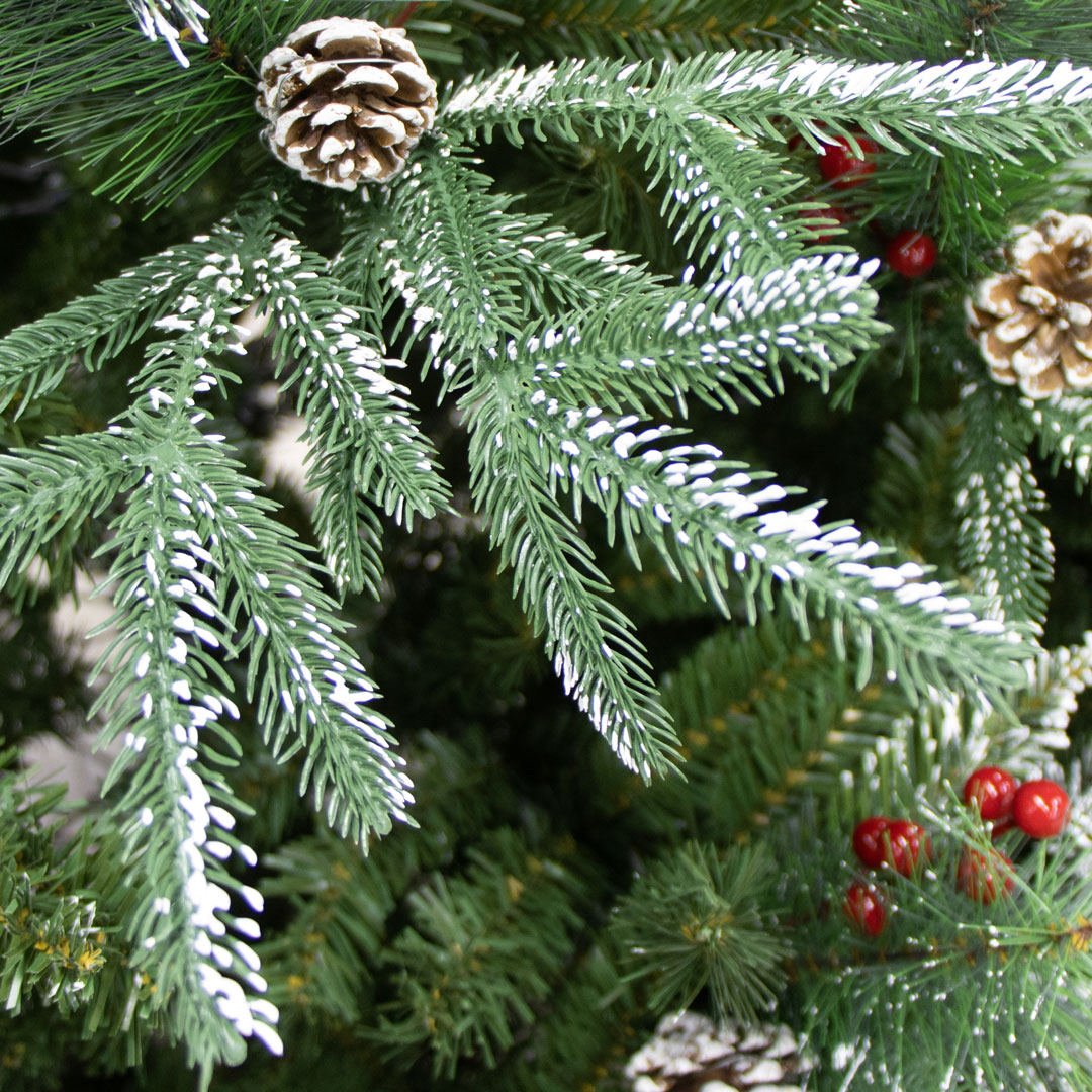Новогодняя ель покрытая снегом и шишками Woodland Whisp 225 см — изображение 5
