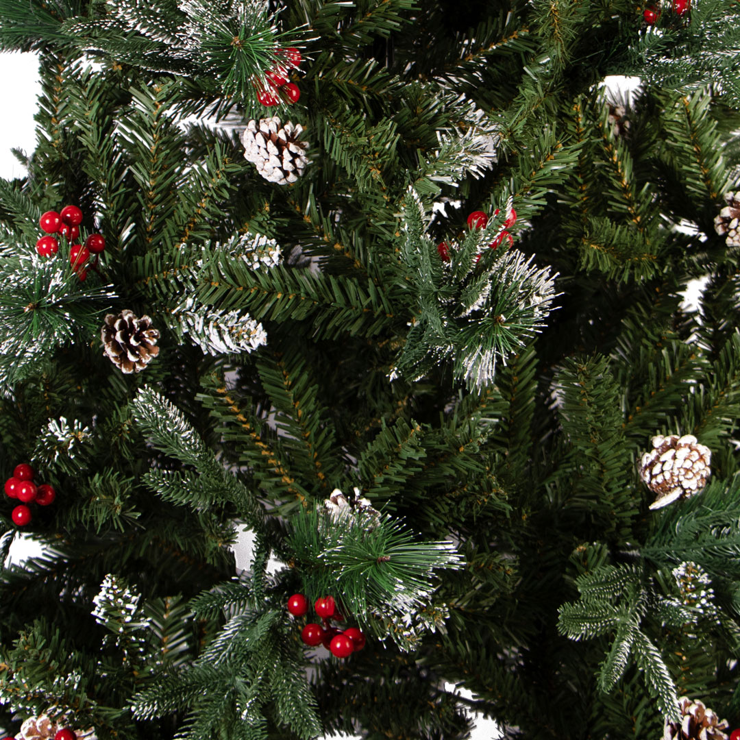 Новогодняя ель покрытая снегом и шишками Woodland Whisp 225 см — изображение 4