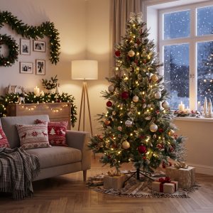 Новогодняя ель покрытая снегом и шишками Woodland Whisp 175 см