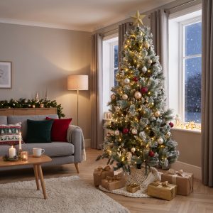 Новогодняя ель покрытая снегом и шишками Snow-Kissed Spruce 220 см