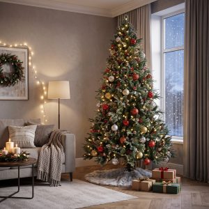 Новогодняя ель покрытая снегом и шишками Woodland Whisp 250 см