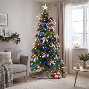 Светодиодная ель с ягодой и заиндевелыми ветвями Festive Delight 180 см