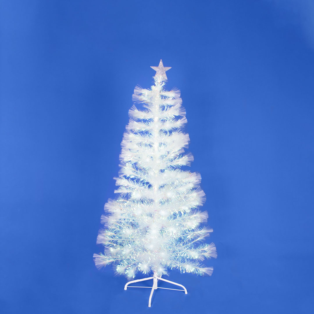 Белая ель с оптоволоконной подсветкой Crystal Light 120 см — изображение 3