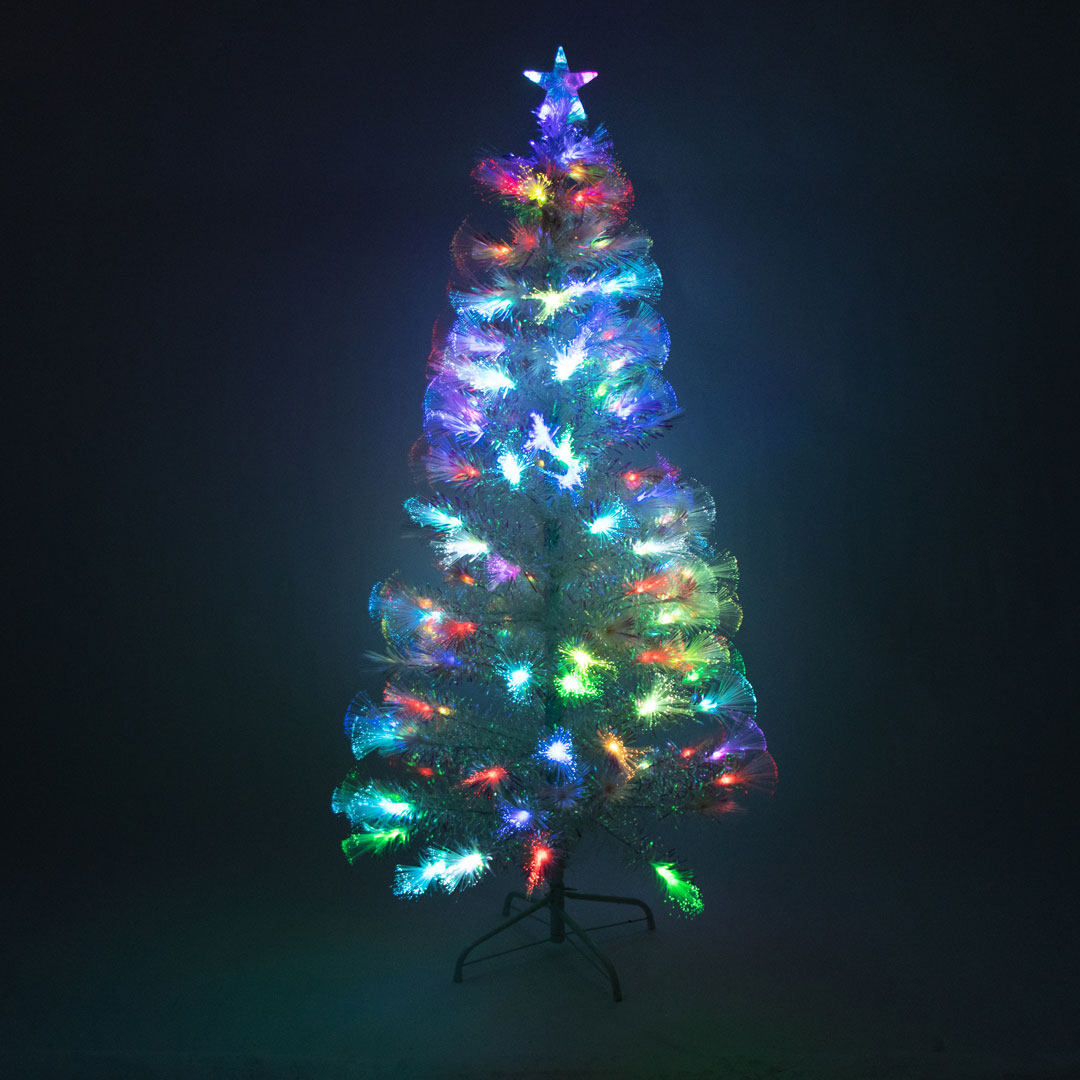 Белая ель с оптоволоконной подсветкой Crystal Light 150 см — изображение 4