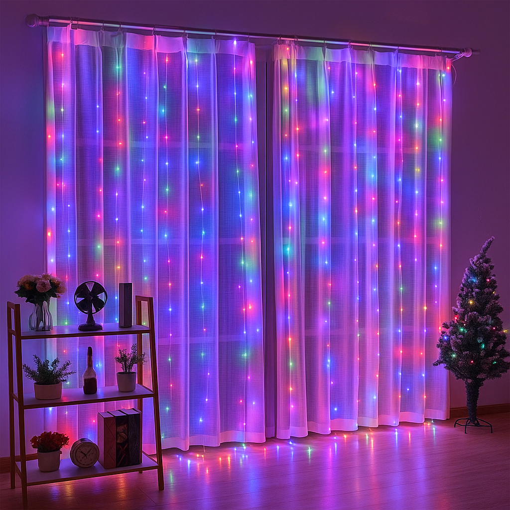 Гирлянда светодиодная Занавес 3*2м Разноцветная