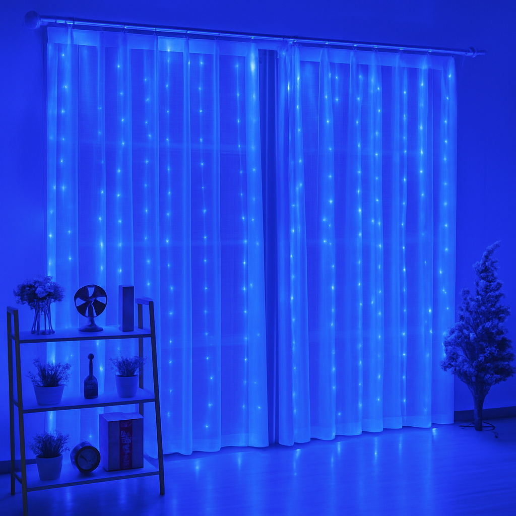 Гирлянда светодиодная Занавес 3*2м Синий