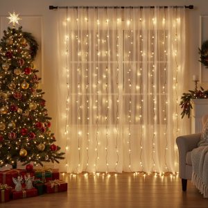 Светодиодная интерьерная электрогирлянда Роса Кристалл 3*2м Теплый белый