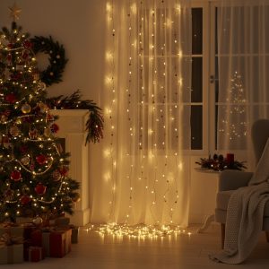 Светодиодная интерьерная электрогирлянда Роса Звездочет 3*2м  Теплый белый