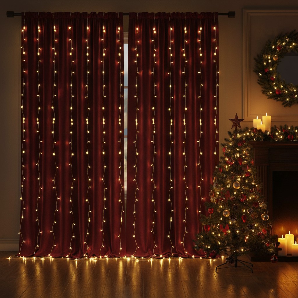 Светодиодная интерьерная электрогирлянда Роса Coral 3х2м Теплый белый