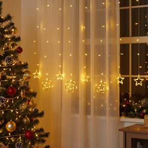 Светодиодная электрогирлянда Звезда 3м Теплый белый