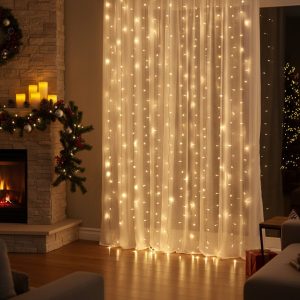 Светодиодная интерьерная электрогирлянда Роса Жемчуг 3*2м Теплый белый