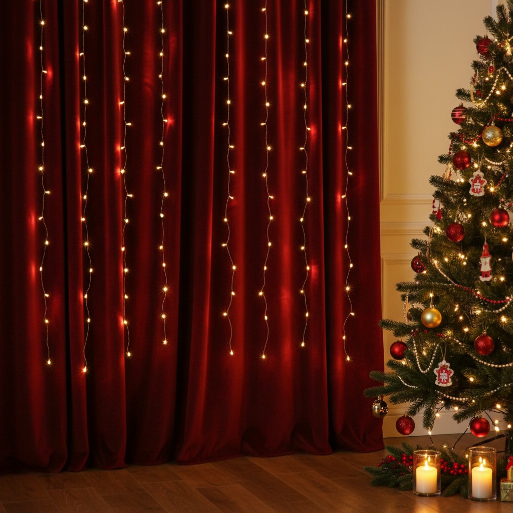 Светодиодная интерьерная электрогирлянда Роса Gold 3*2м Теплый белый