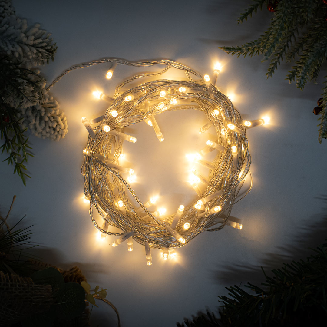 Гирлянда светодиодная Нить 10м Теплый белый