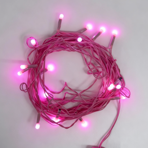 Светодиодная гирлянда Нить 10м Розовая