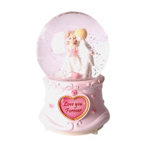 Снежный шар музыкальный Бракосочетание 8см Розовый
