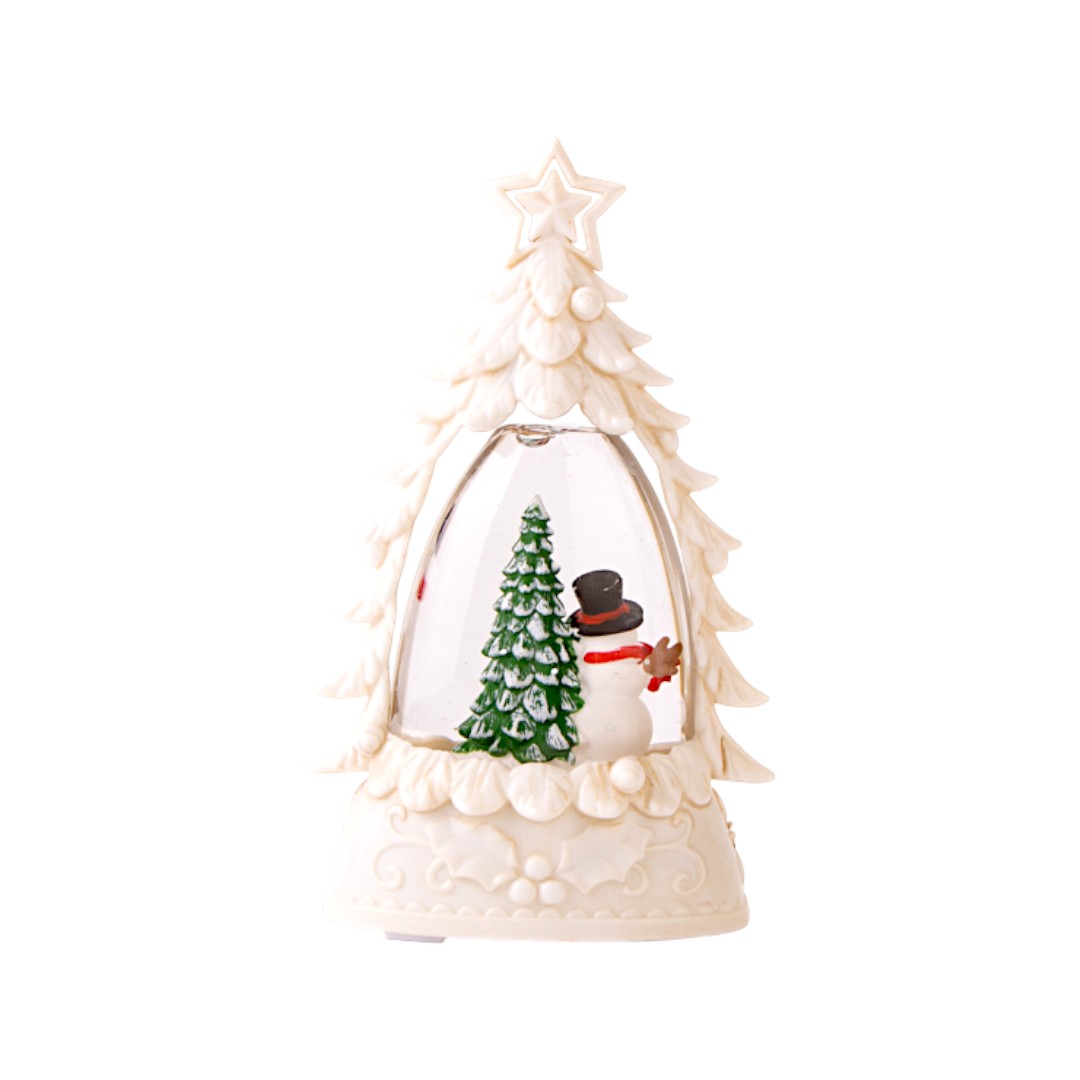 Снежный шар музыкальный Снеговик и елка 4.5см Белая — изображение 2