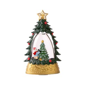 Снежный шар музыкальный Мальчик и елка 4,5 см Зеленый