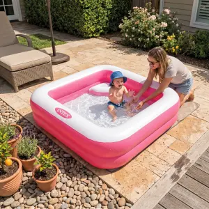 Надувной детский бассейн Intex Play Box Pools Magenta