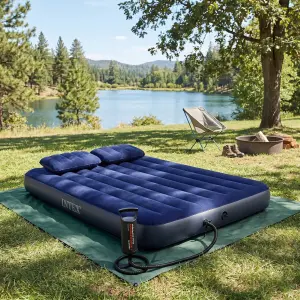 Надувной матрас Intex Classic с подушками и насосом 152*203*25