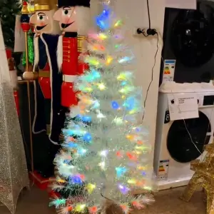 Белая ель с оптоволоконной подсветкой Crystal Light 150 см