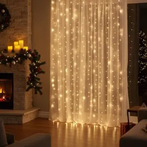 Светодиодная интерьерная электрогирлянда Роса Жемчуг 3*2м Теплый белый