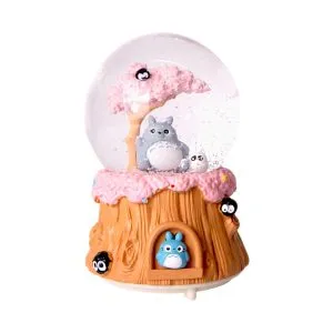 Снежный шар светящийся Тоторо 8см Розовый